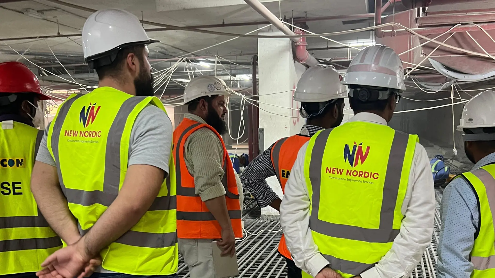 The New Nordic engineering team gathered for a site briefing in the UAE